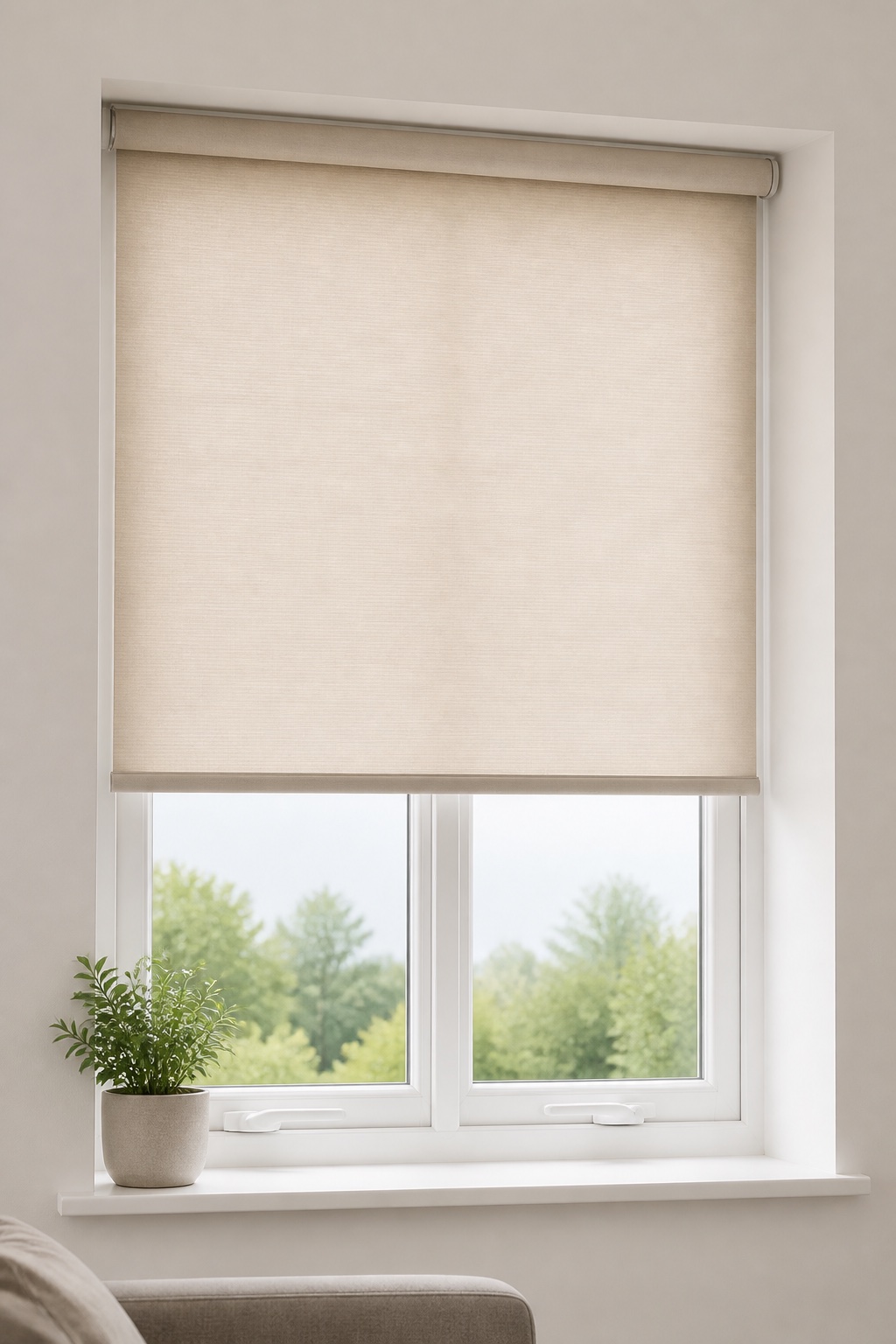 Warm neutral roller blind